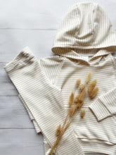 Load image into Gallery viewer, Striped Rib Knit Hoodie - Beige