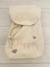 Load image into Gallery viewer, Personalised Rucksack - Hearts