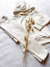 Load image into Gallery viewer, Striped Rib Knit Hoodie - Beige